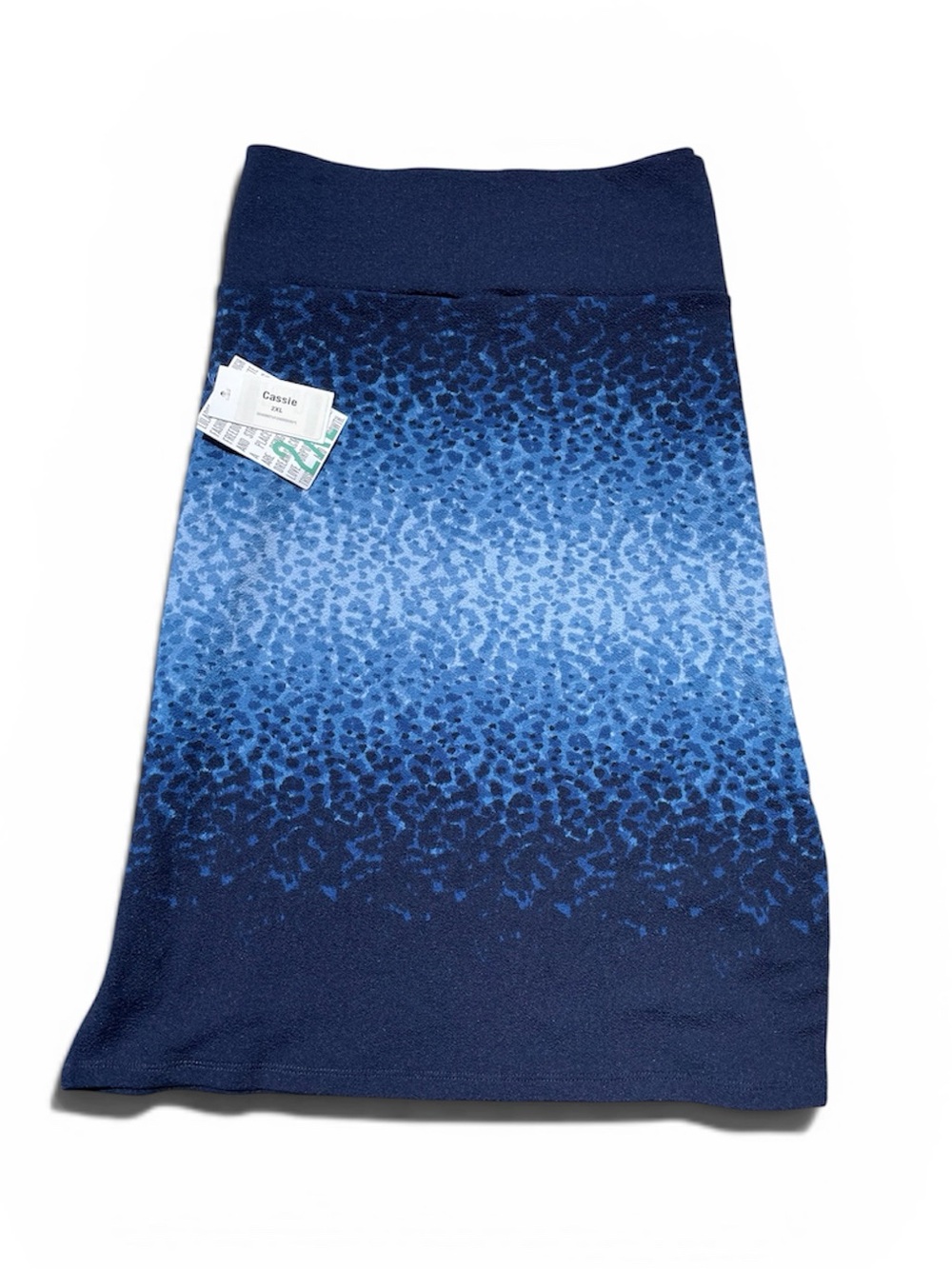 3/$30 LuLaRoe Blue Ombre Leopard-Print Knit ‘Cassie’ Skirt